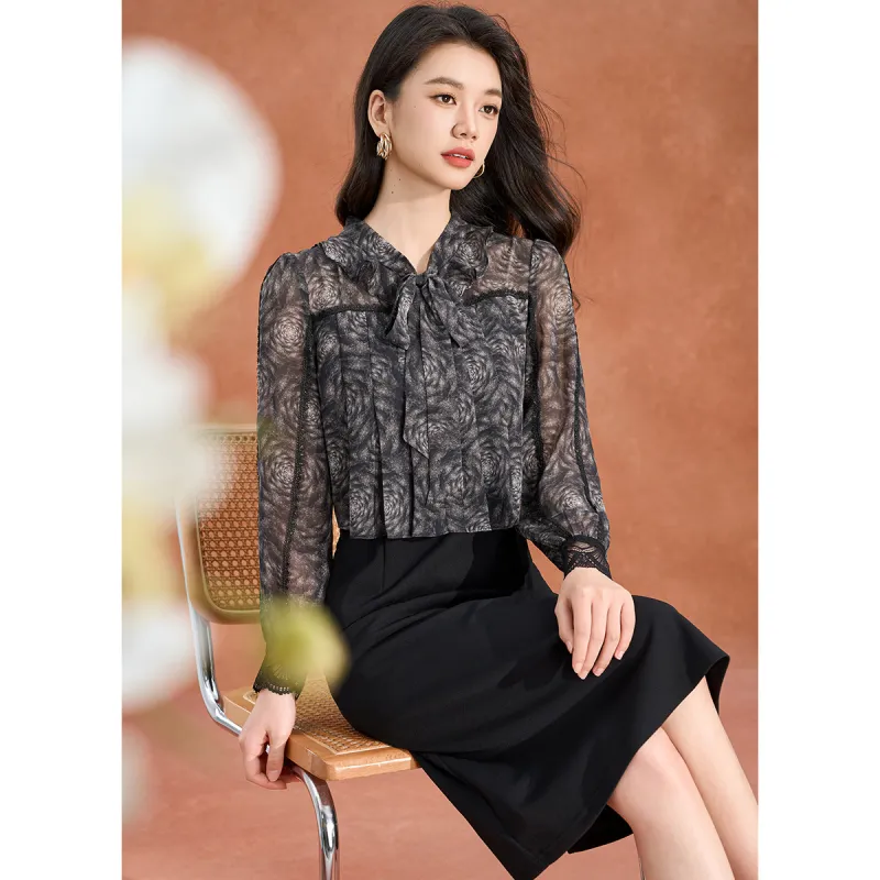 Mylan Long Sleeved Dress Women's Black-4