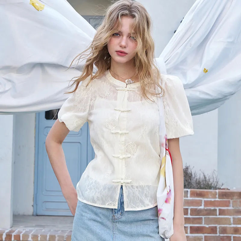 ELF SACK Shirt Women's Creamy Apricot-3