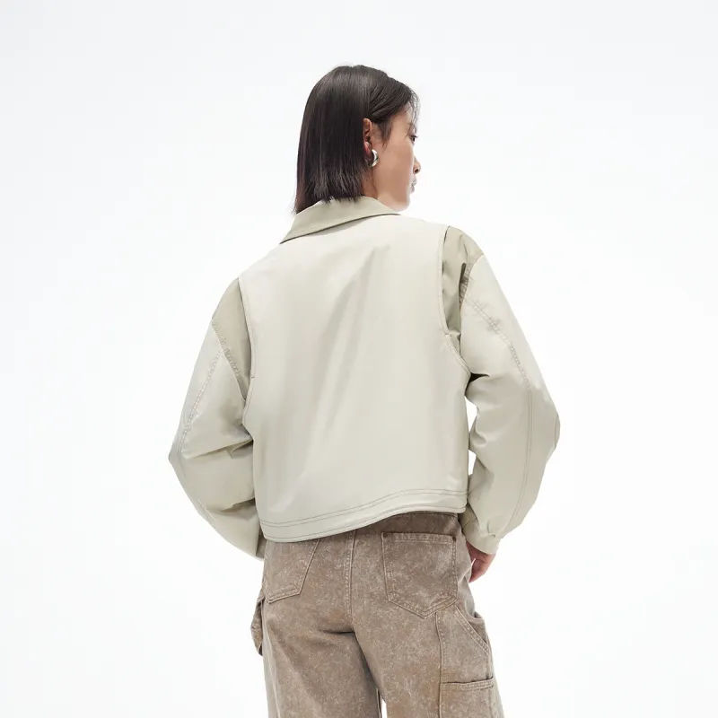 ONLY Cropped Coat Women's C48 Silver Fox Gray-4