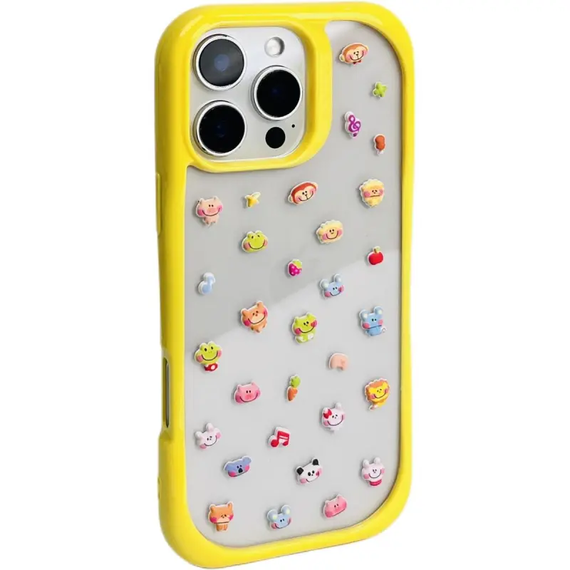 Sopi TPU Material Penguin Kitten DIY Sticker Phone Cases Compatible With IPhone 16/15 Pro Max/Apple 13/14 Pro/Max-17