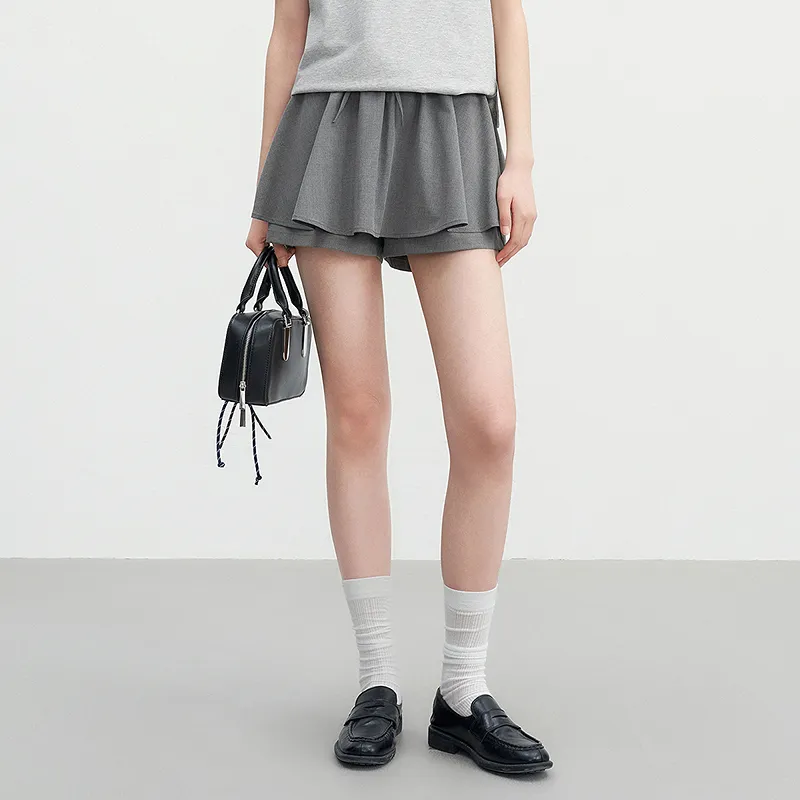 LEDIN Casual Shorts Women's Tin Gray In Stock-5