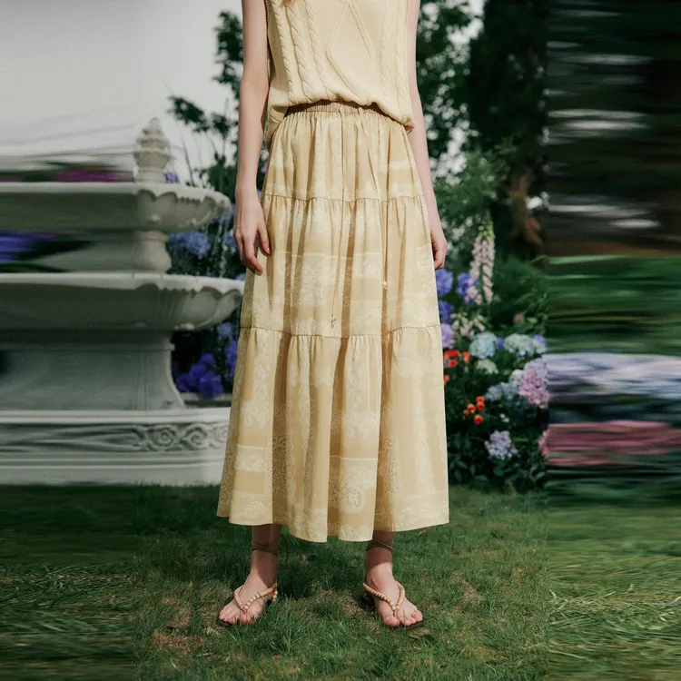 ELLE Casual Long Skirts Women's-4