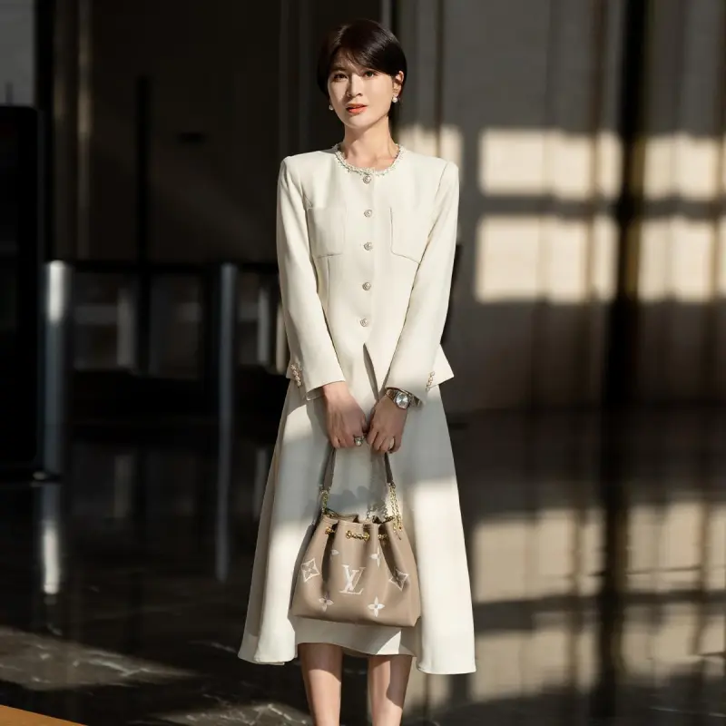 ONE SHALLOW Business Suits Women's Beige Apricot-3