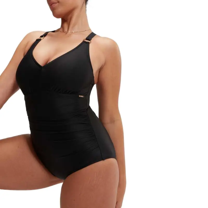 Speedo Shaping V Neck One Piece Green One piece Swimsuit Women's-7