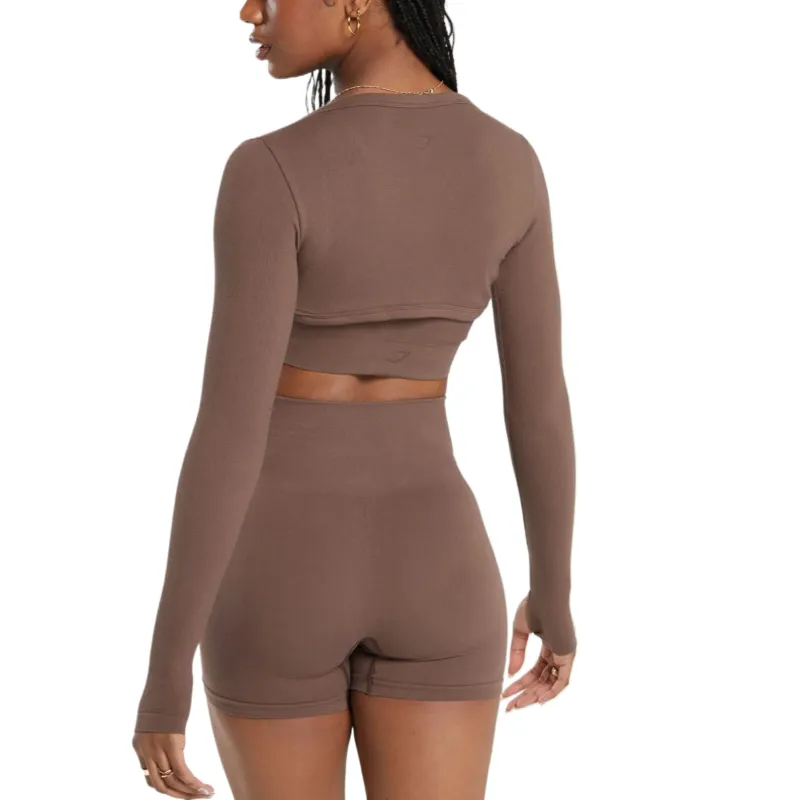 GYMSHARK Crop Top Women's Brown-1