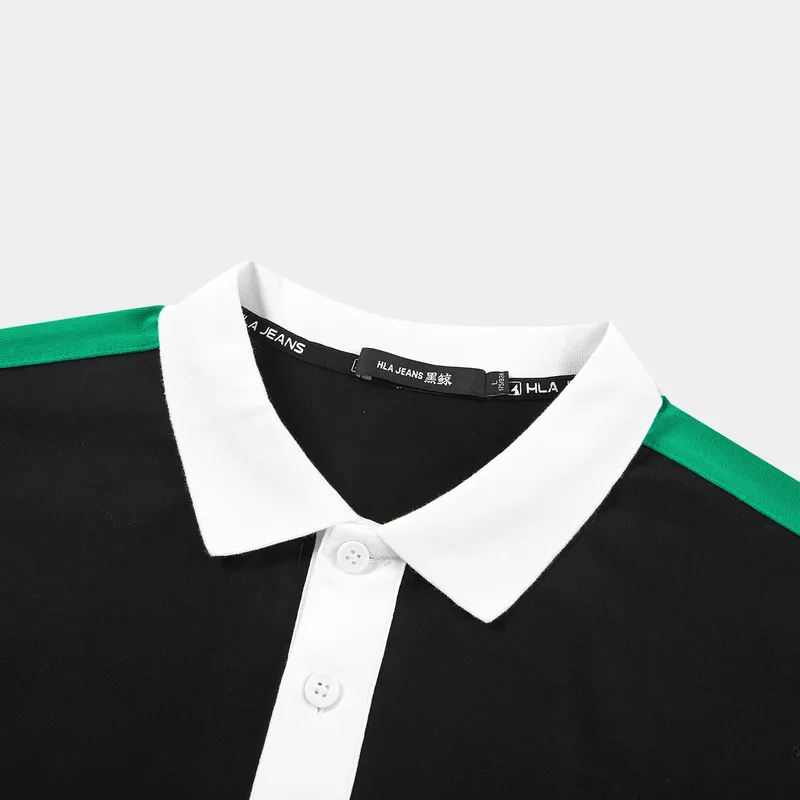 HLA JEANS Polo Shirt Men's Black Trim 10-5