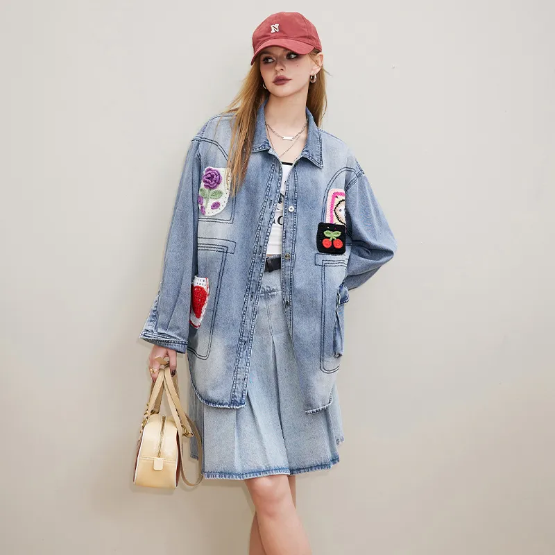 ELF SACK Denim Short Skirts Women's-13