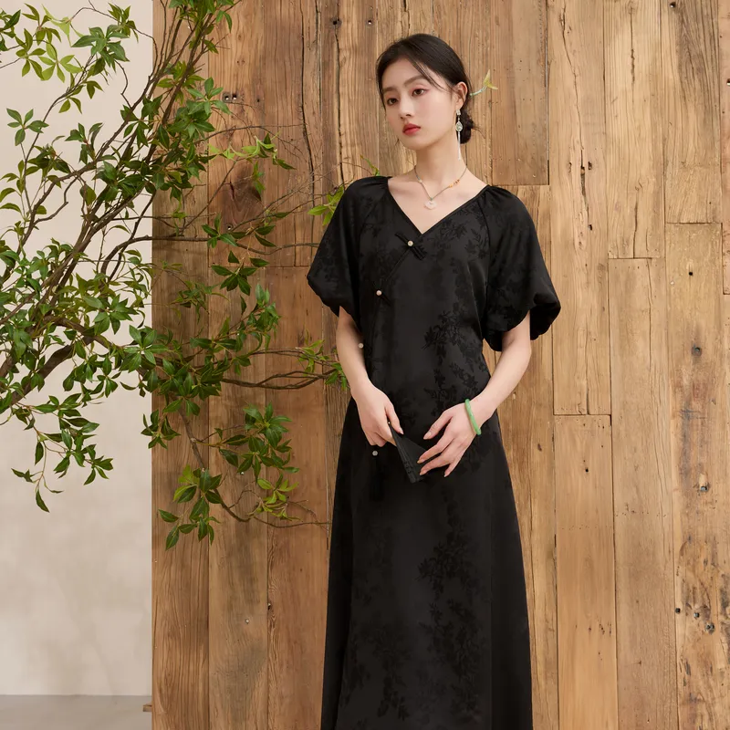 3COLOUR Short Sleeved Dress Women's Classic Black-2