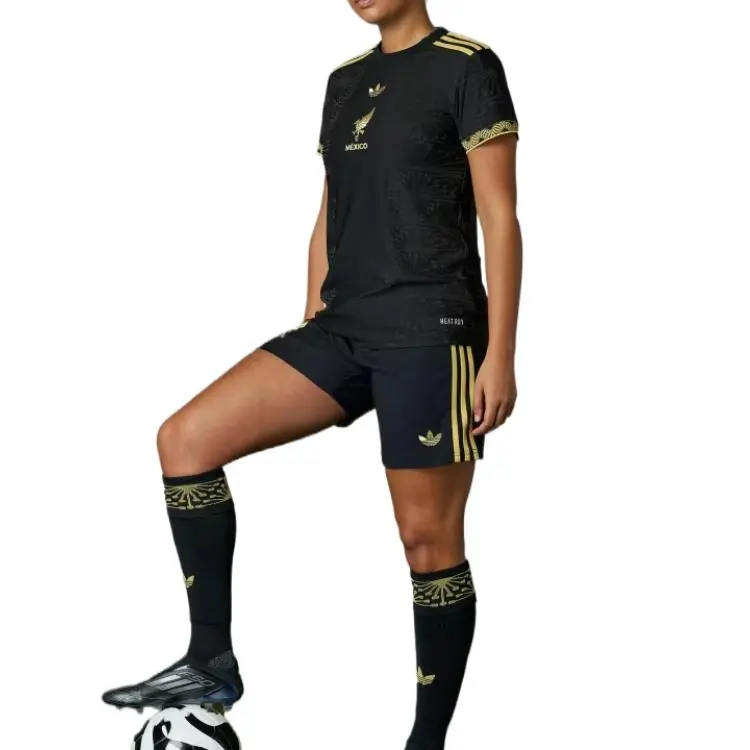 Adidas Women's Mexico 25 Gold Jersey Black-5