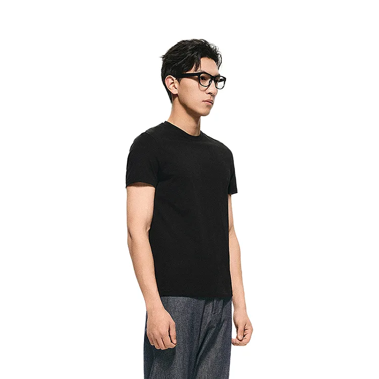 CROQUIS Black Thread T Shirts Men-9