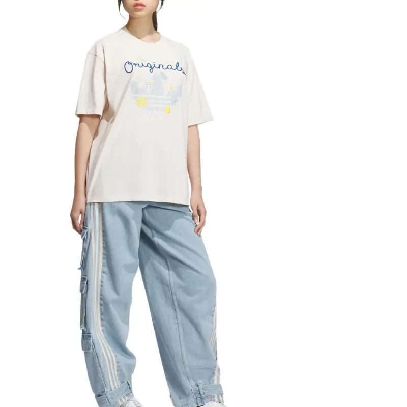 Adidas Originals Regular T Shirt Women's Pink White-3