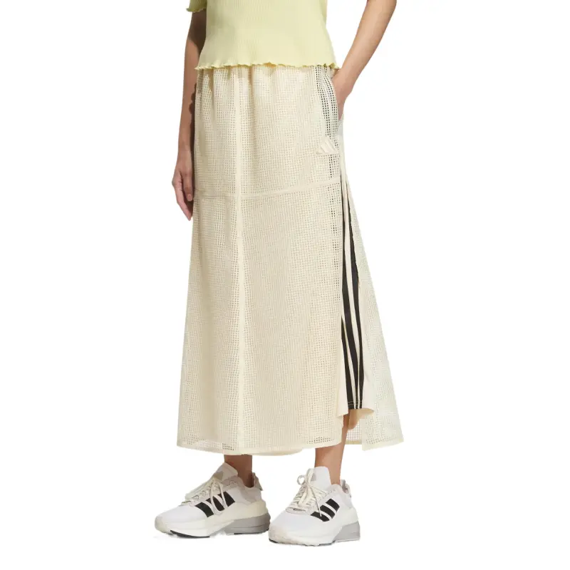 Adidas LUXFLOW Casual Long Skirt Women's Beige-1