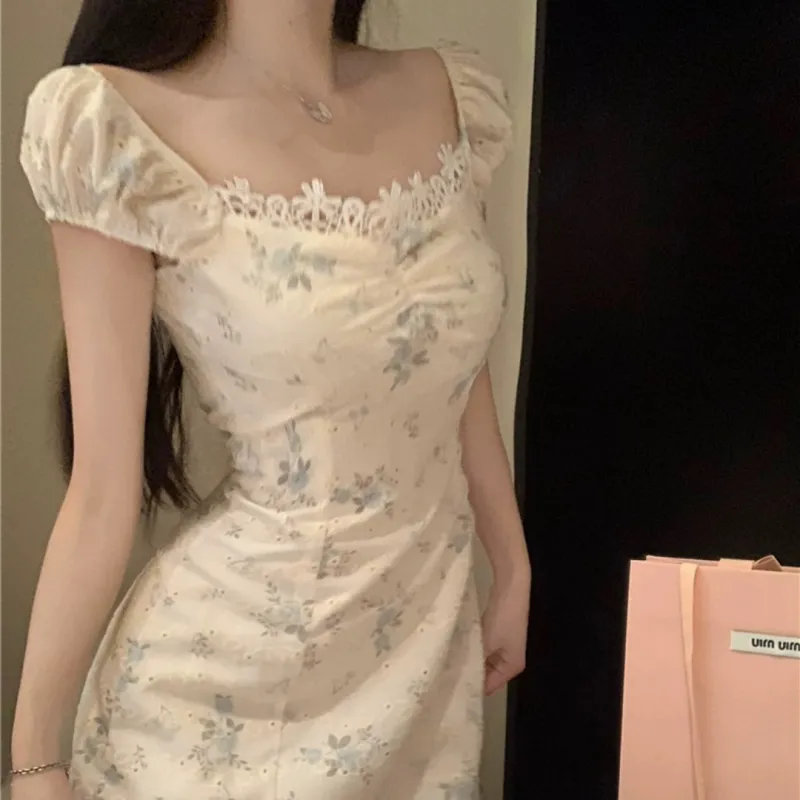 QYPRF Short Sleeved Dress Women's White-2