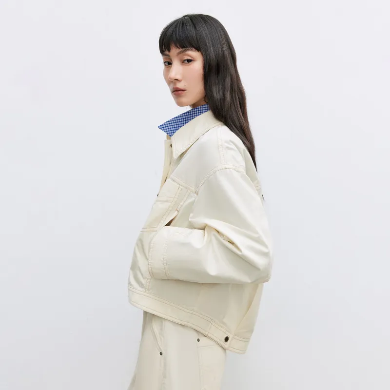 ONLY Trench Coat Women's Antique White Color-5