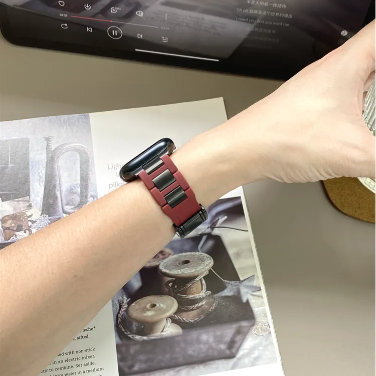 Sopi Apple Compatibility Watch Band Rubber, Stainless Steel Material-20