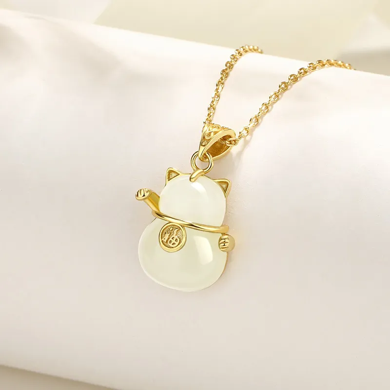 Royal Heaven's Choice Hetian Jade Necklaces Pale Greenish White Jade Unisex-1