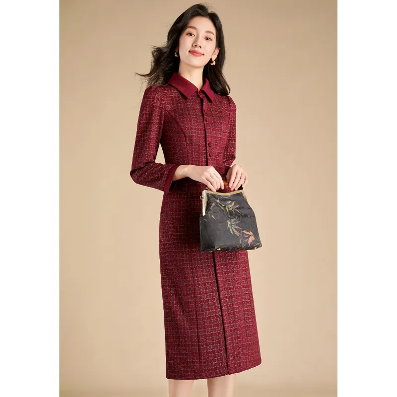 Mylan Long Sleeved Dresses Slim Fit Women's Red-7