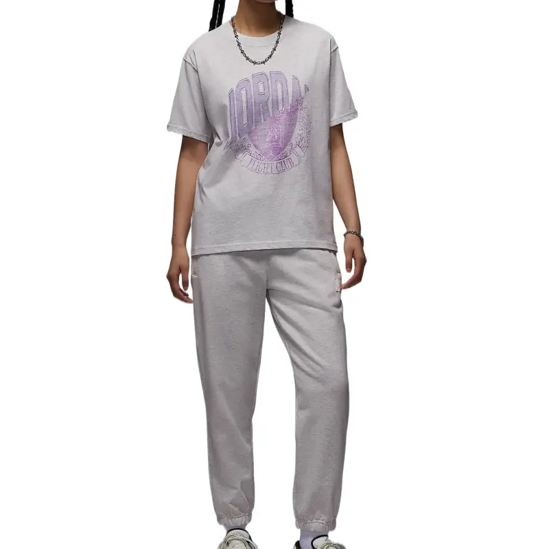Jordan Drop Shoulder Sleeve T Shirt Women's Gray-2