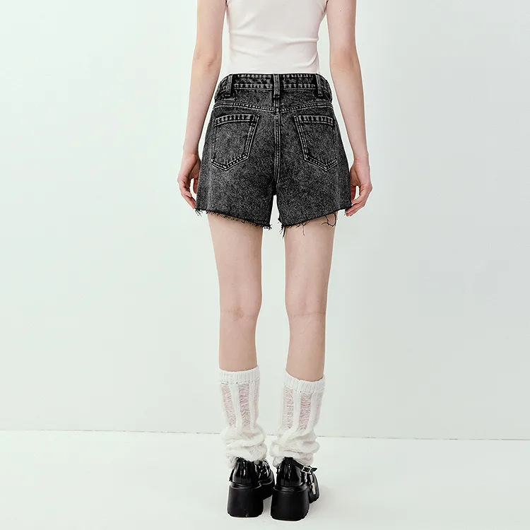 LEDIN Denim Shorts Women's Dark Gray-5