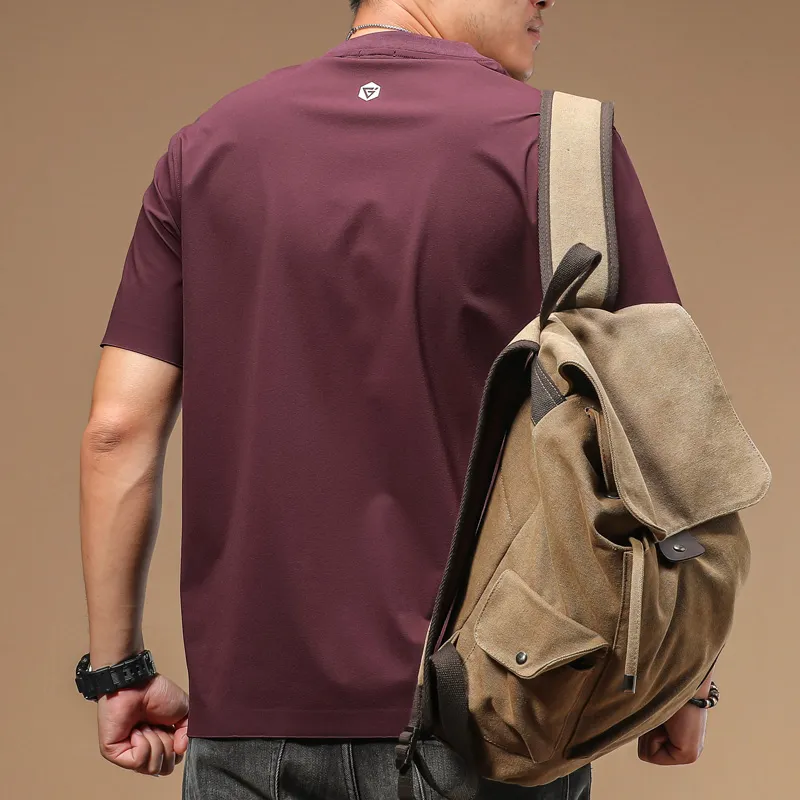 Seasonal Words T Shirts Men Dark Reddish Purple-1