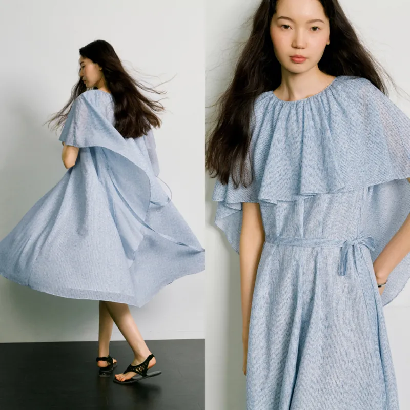 KUOSE Sleeveless Dress Women's Light Blue-5
