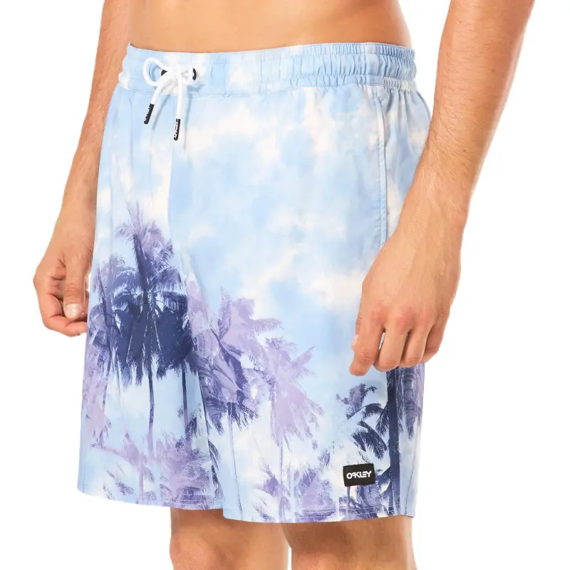 Oakley CanaryPalmsRc18 Beach Shorts Men's Palm Cloud Light Blue-4