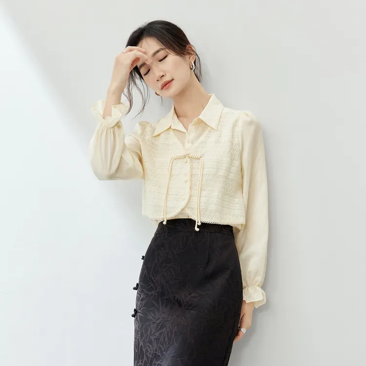 SENTUBILA Shirts Women's Birch Apricot-2