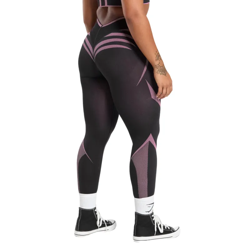 GYMSHARK Sports Pants Women's Black Purple-1