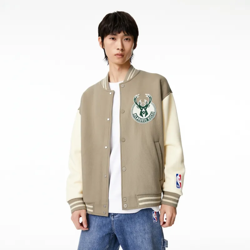 JACK JONES· x NBA Bucks Team Spring Fall Jacket Men's Khaki-3