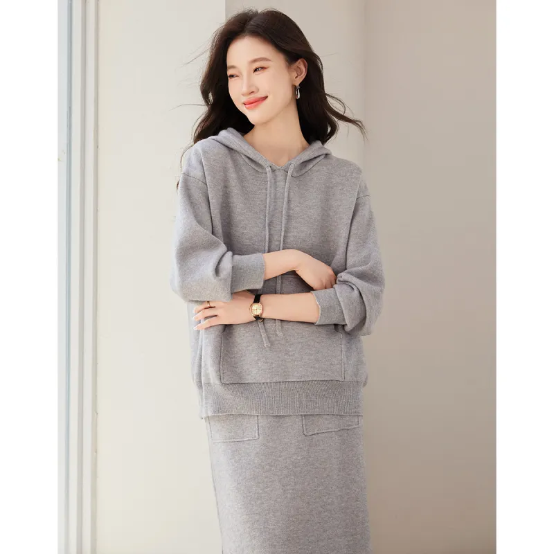 Love Elaine Skirt Set Women's Gray-5