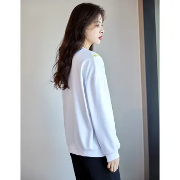 Like The Age Of Water Spring, Fall Sweatshirt Loose Fit Women's White