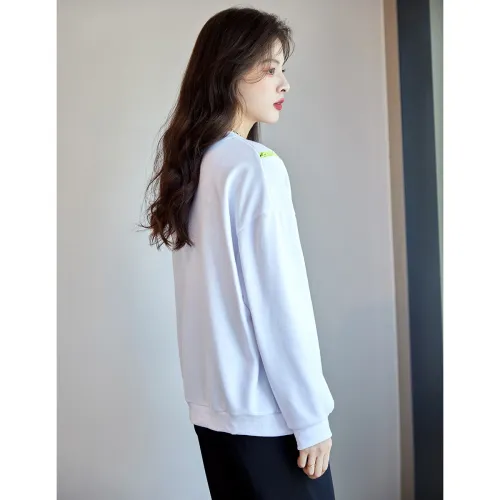 Like The Age Of Water Spring, Fall Sweatshirt Loose Fit Women's White
