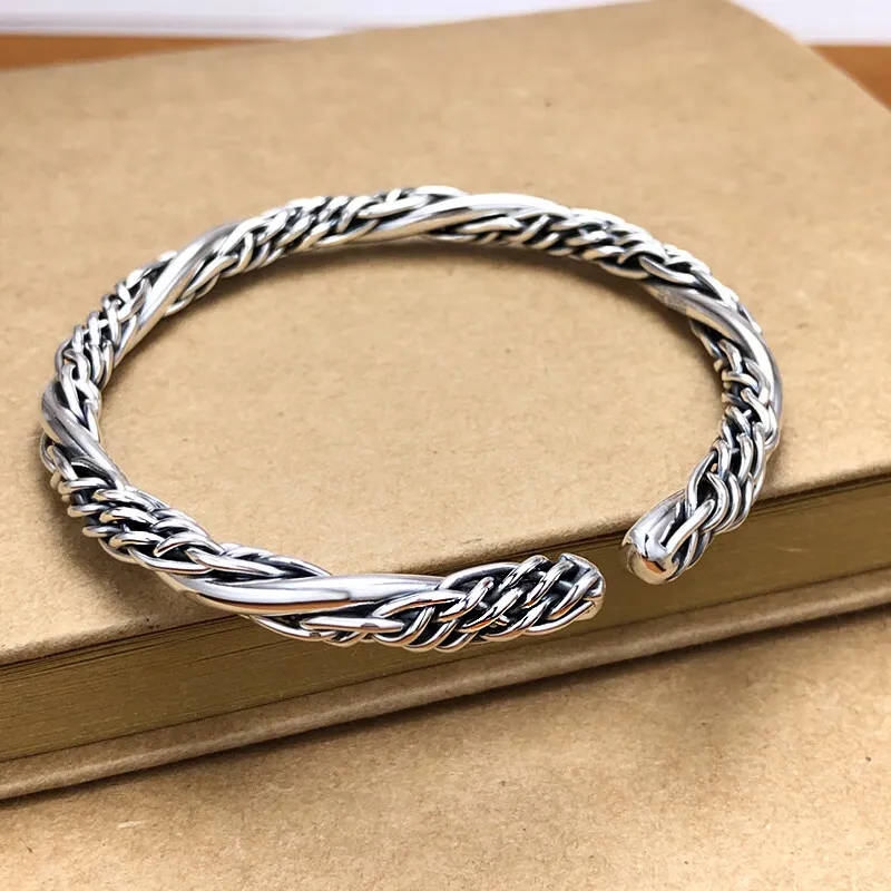FUYUFU 999 Fine Silver Sterling Silver Bangle Unisex-3