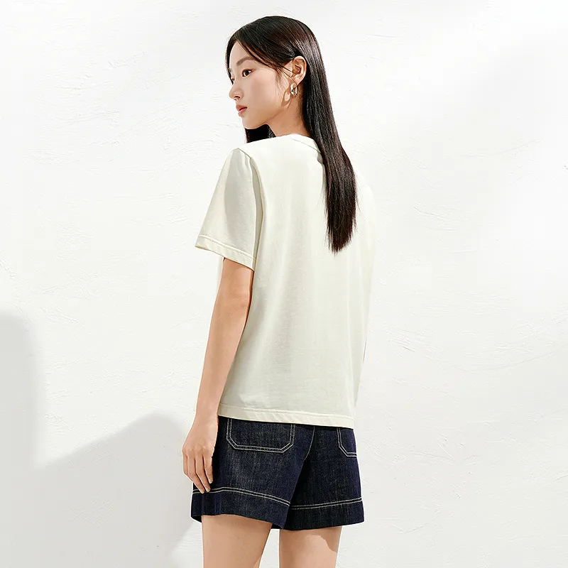 JZ. ANNAKRO T Shirts Women's Beige Yellow-3
