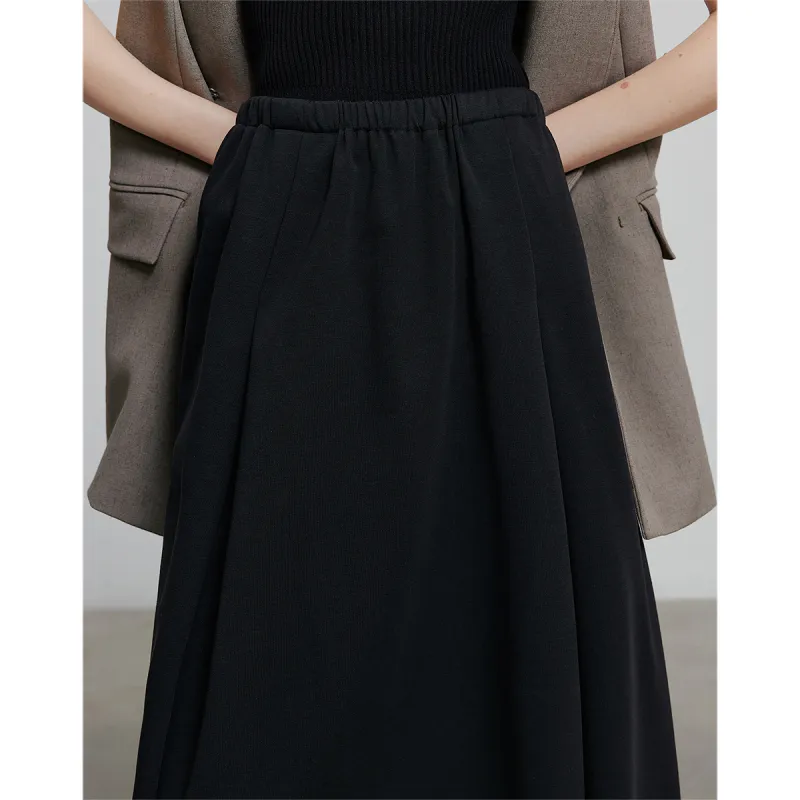 Initial Language Casual Short Skirts Women's Black-4