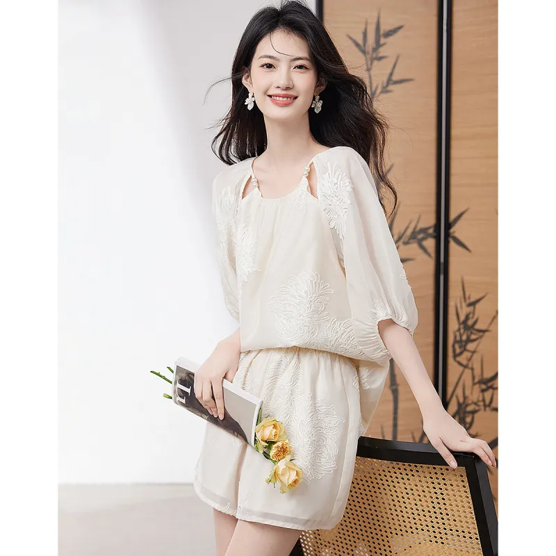 XINFEIYU Shirt Matching Set Women's Beige-4