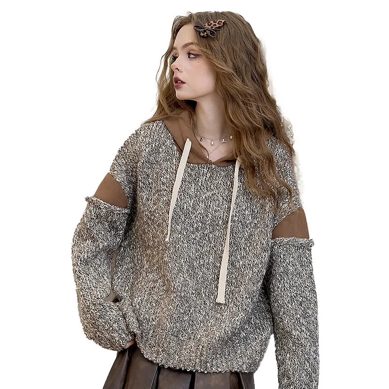 ELF SACK Sweater Women's Vintage Coffee-1