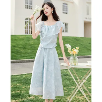 Like The Age Of Water Summer Skirt Set Regular Women's Blue