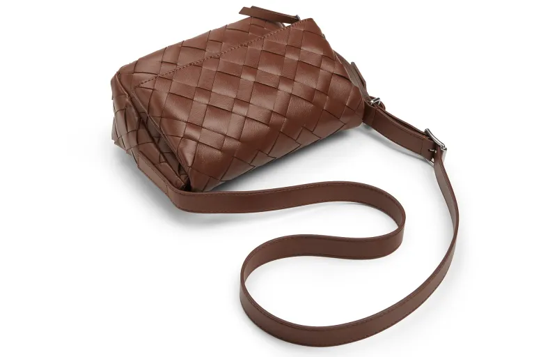 CHARLES&KEITH PU Crossbody Bags Medium Size Women's Noir Black/Chocolate-7