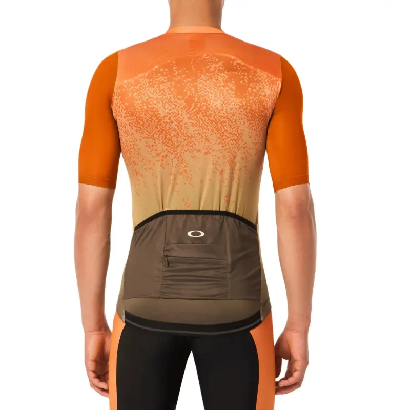 Oakley Endurance Dazzle Camo Jersey Cycling Clothing Men's Orange Green Pixel-4