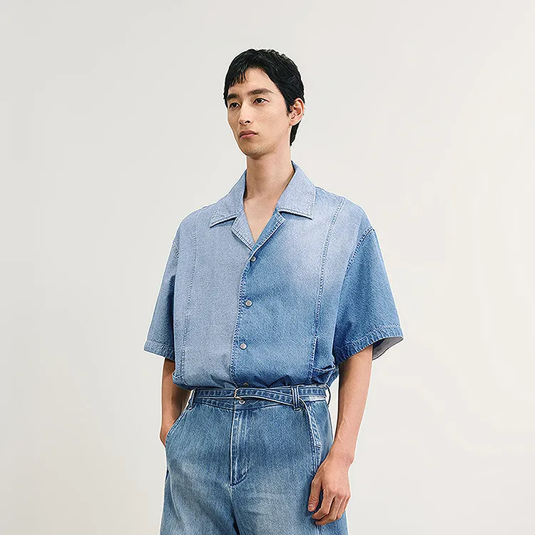 CROQUIS Shirts Men 958 Denim Light Blue-2
