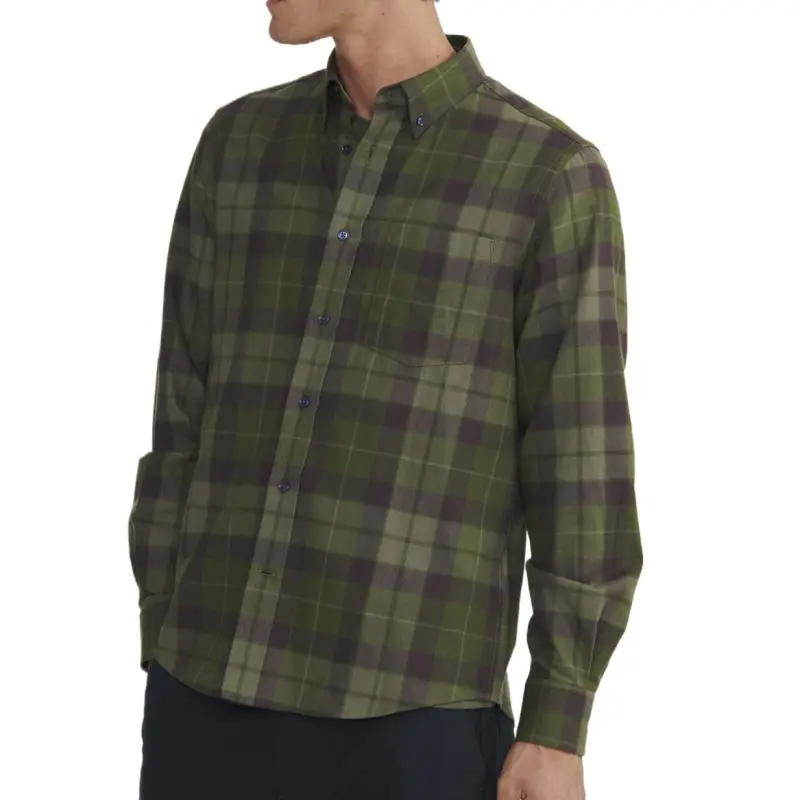 AIGLE Flanel Check Long Sleeve Shirt Men's-1