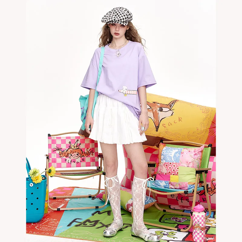 ELF SACK Casual Short Skirts Women's Fantasy White-6