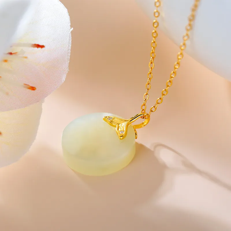 Royal Heaven's Choice Hetian Jade Necklaces Pale Greenish White Jade Unisex-1