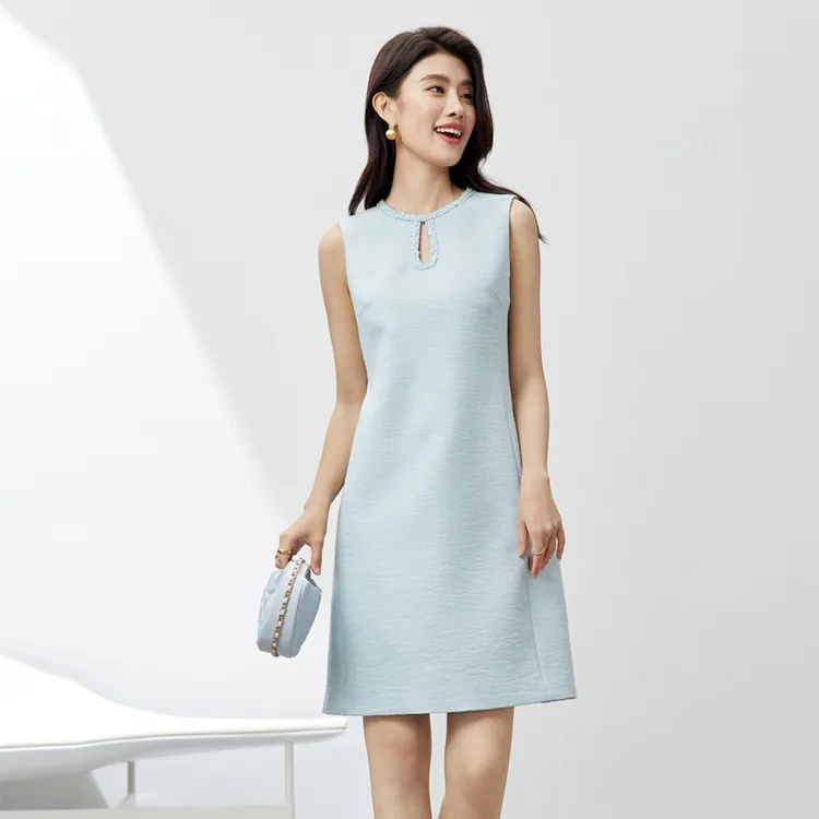 SENTUBILA Sleeveless Dress Women's Transparent Blue-4