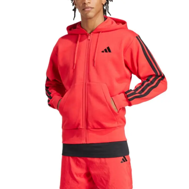 Adidas Free Shipping With AdiClub Essentials 3 Stripes Fleece Hoodie-1