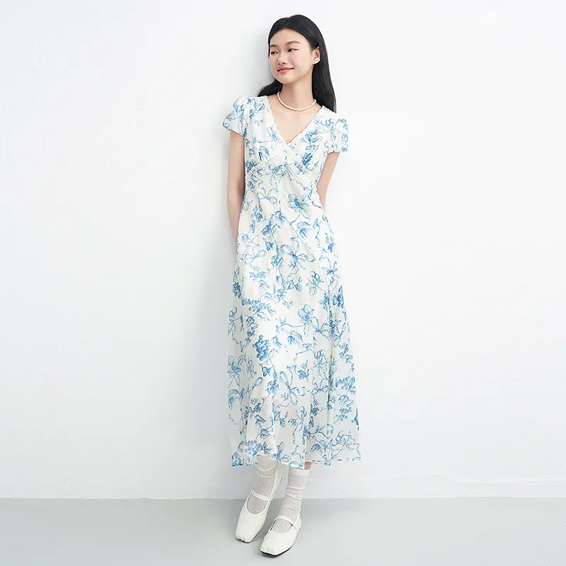LEDIN Short Sleeved Dress Women's Sail Blue-4