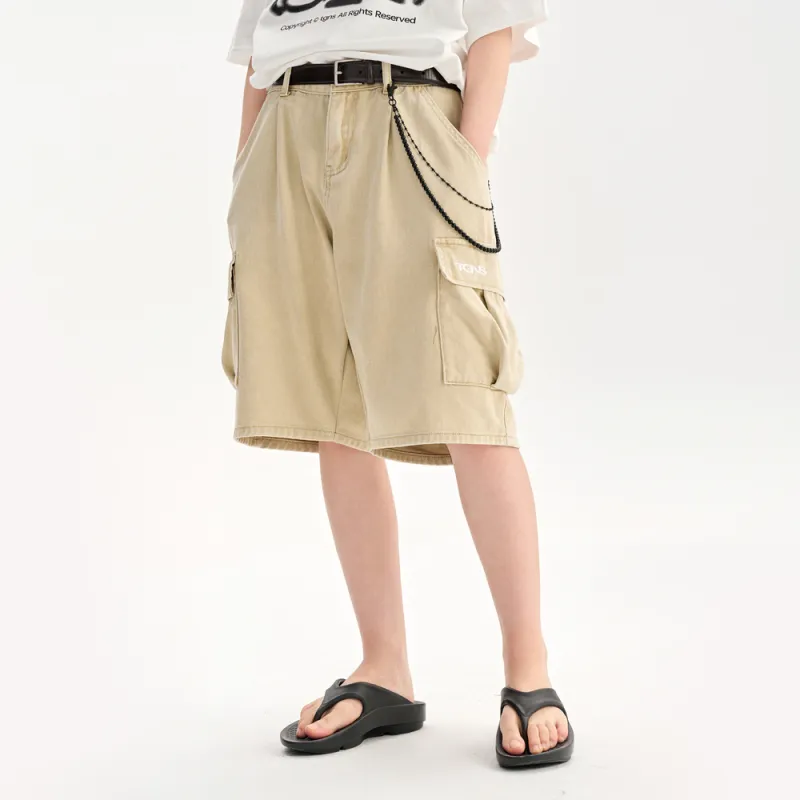 TGNS Denim Shorts Unisex Khaki-5