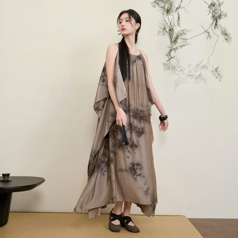 3COLOUR Slip Dresses Women's Coffee-6