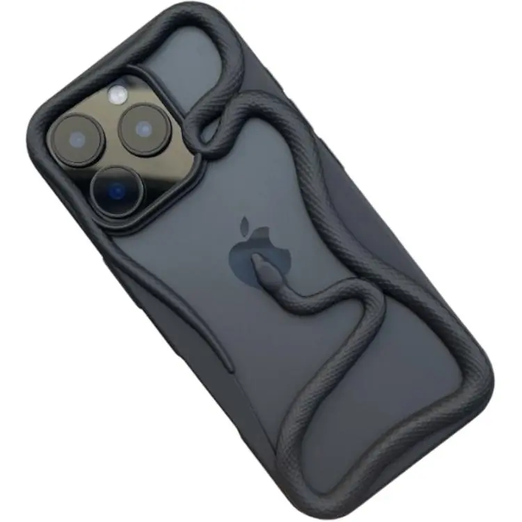 Sopi TPU Material Cut Out 3D Effect Snake Phone Cases Compatible With IPhone 16/15 Pro Max/Apple 13/14 Pro/Max-6